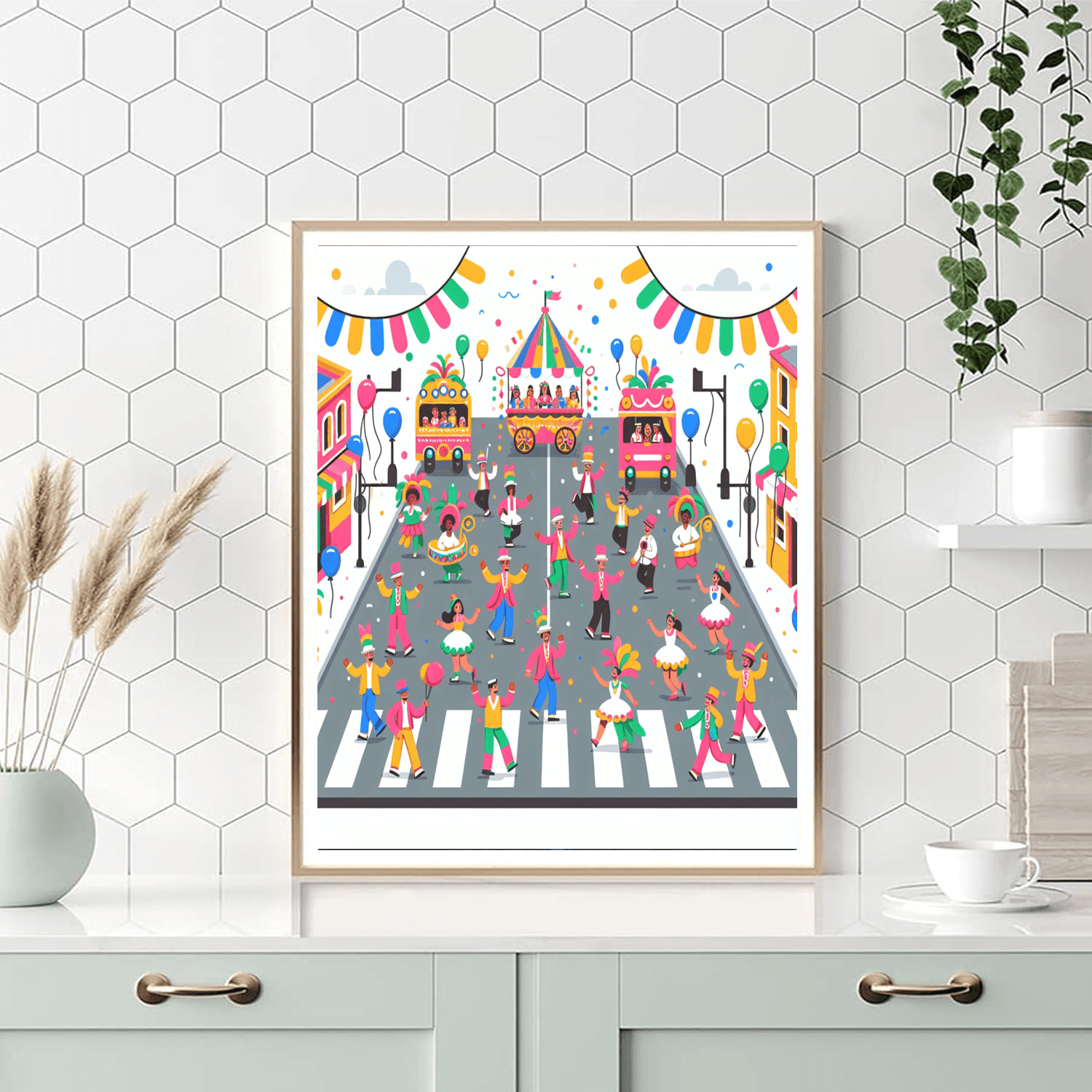 Bright Carnival Parade Number Painting