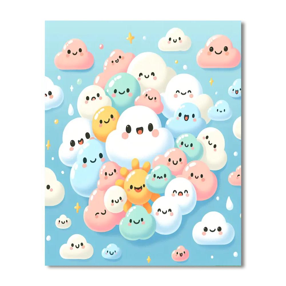 Wondrous Cloud Creatures Paint By Numbers Art