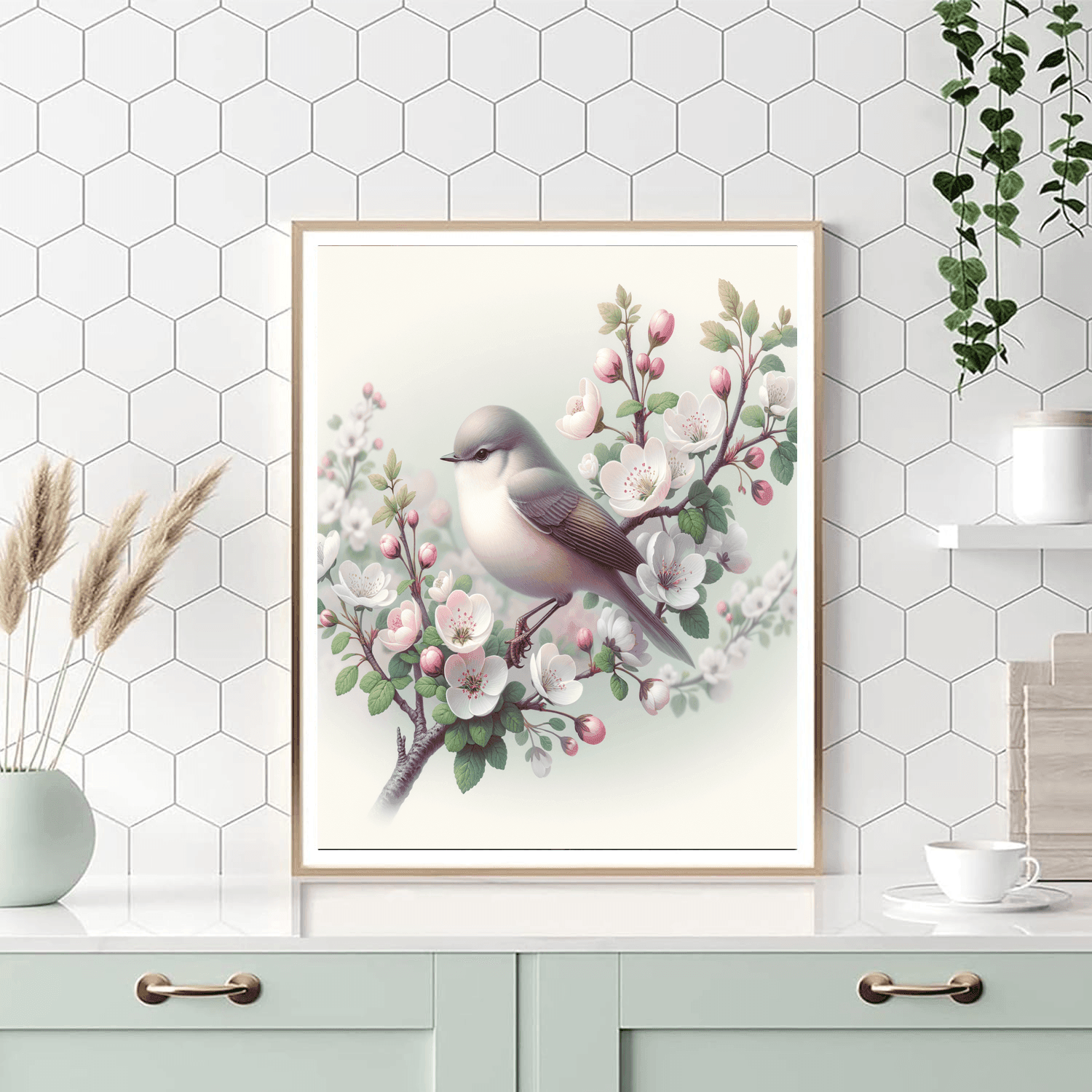 Delicate Bird On A Blossom Numbered Painting Kits