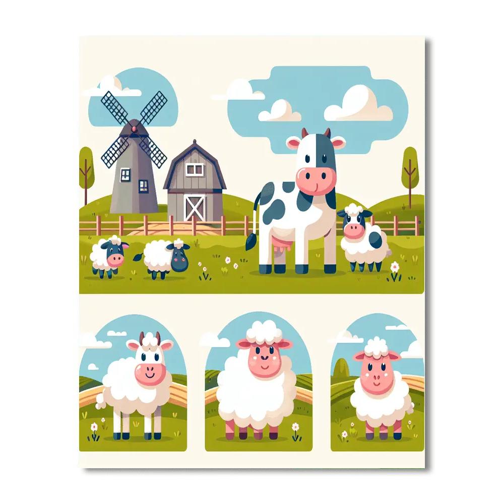Whimsical Windmill World Numbered Painting Kits