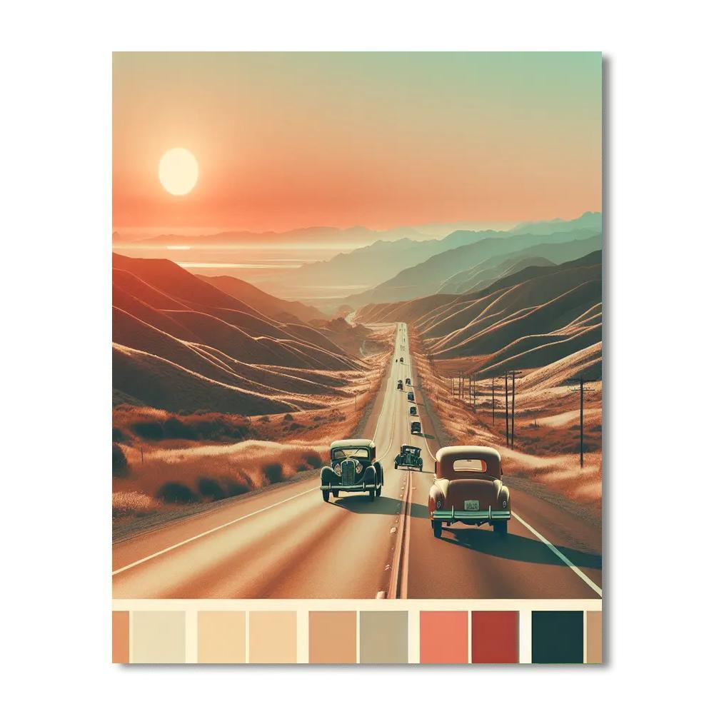 Retro Vintage Journey Numbered Painting Kits
