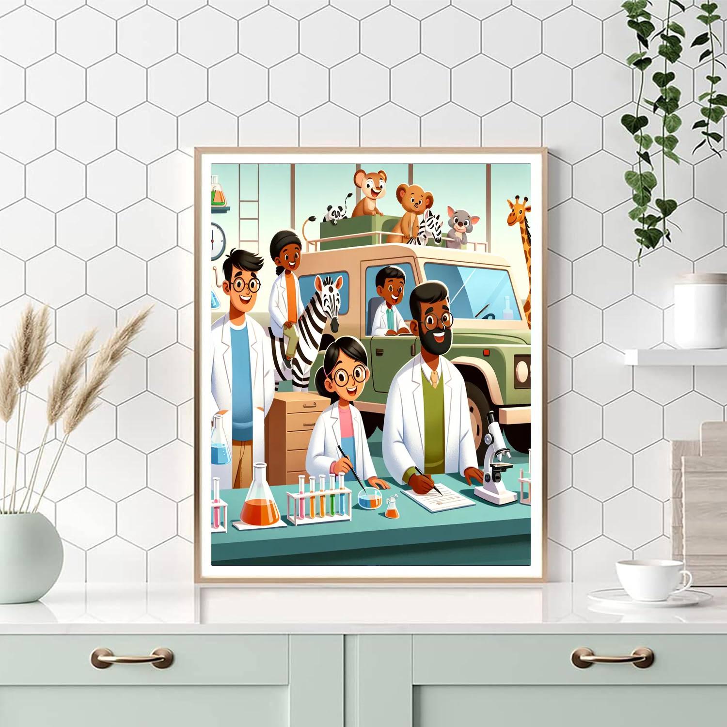 Safari Science Lab DIY Paint By Numbers