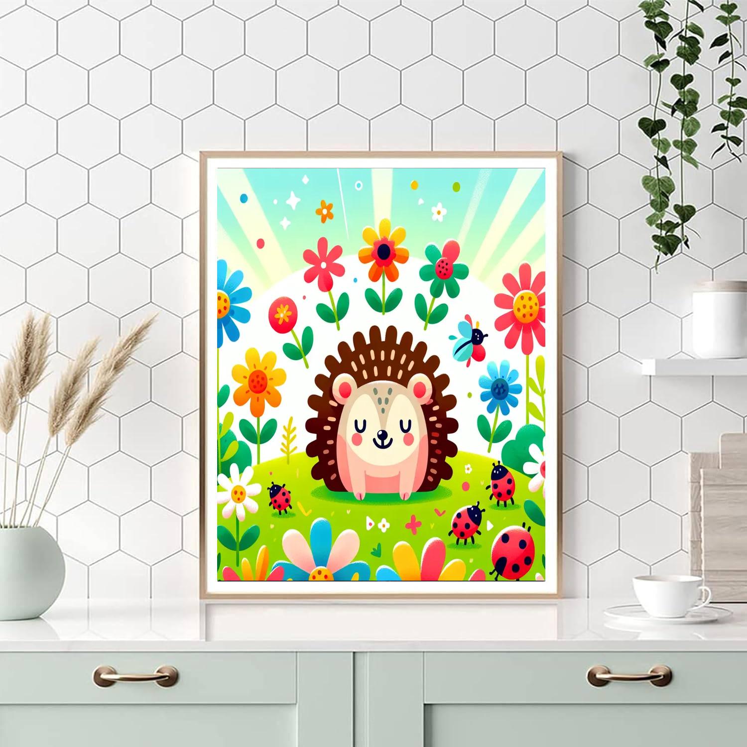 Garden Hedgehog Hideaway Painting By Numbers Kit