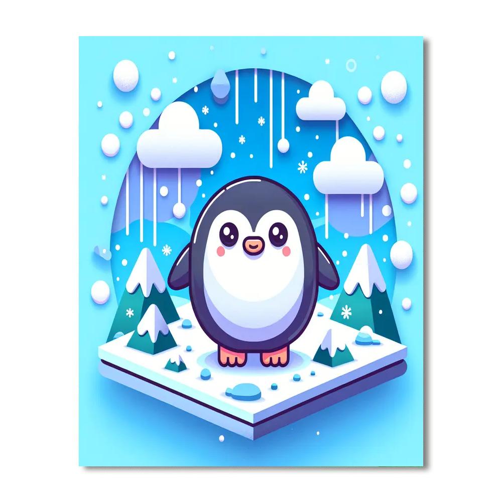 Cute Penguin Numbered Painting Kits