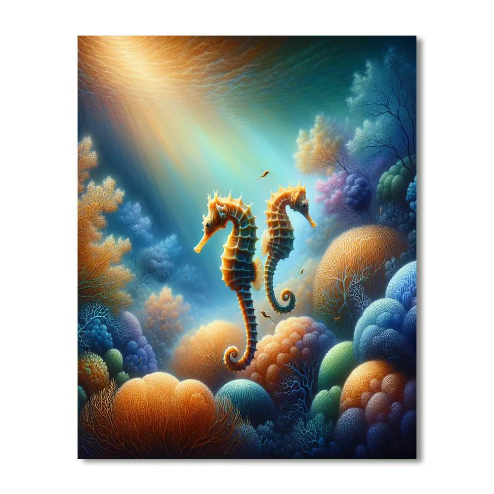 Seahorse Lagoon Mystery Painting By Numbers Kit