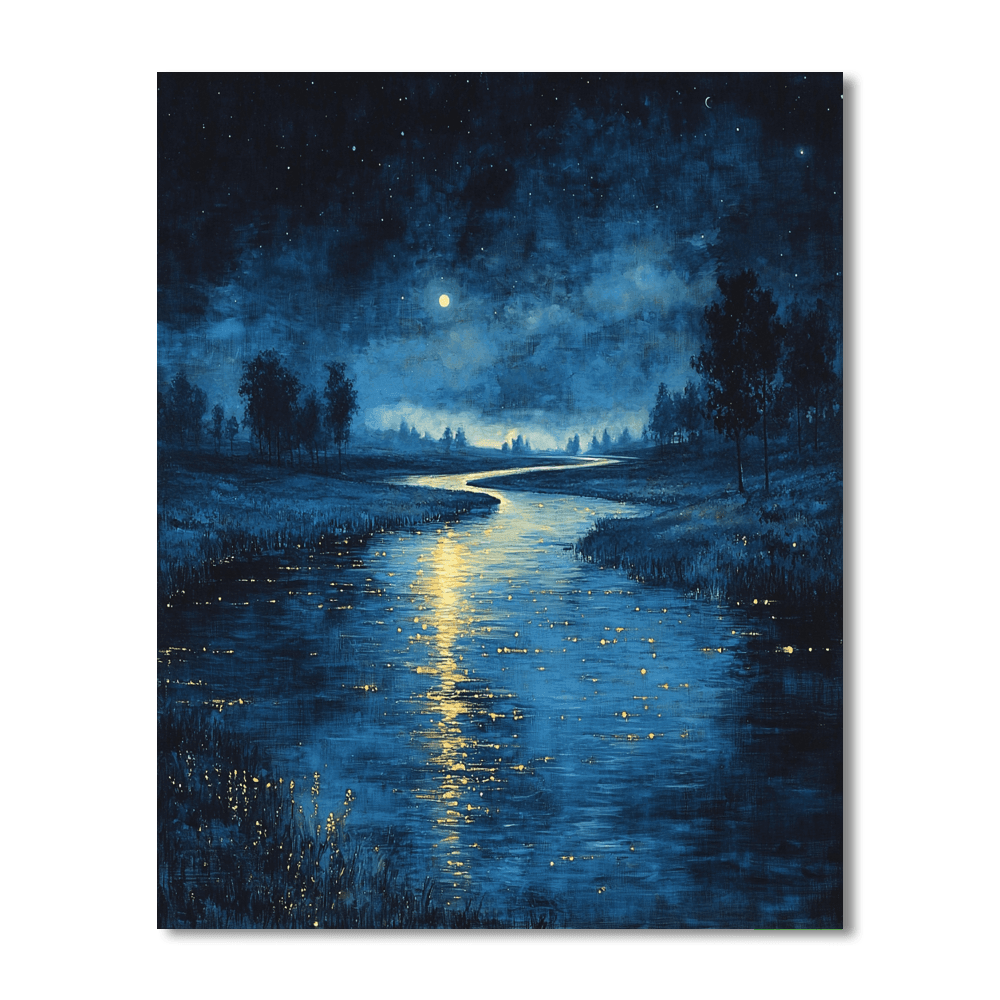 James McNeill Whistler Inspired Whistler's Nocturne River  Painting By Numbers Kit