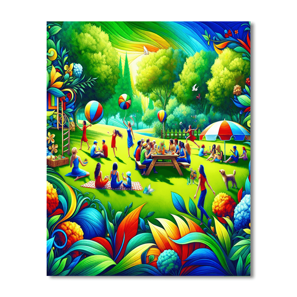 Breezy Picnic In The Park Number Painting
