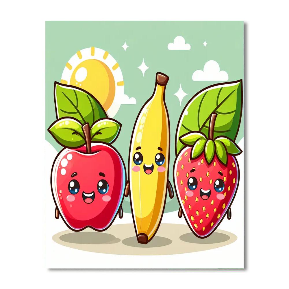 Happy Fruit Friends Painting By Numbers Kit