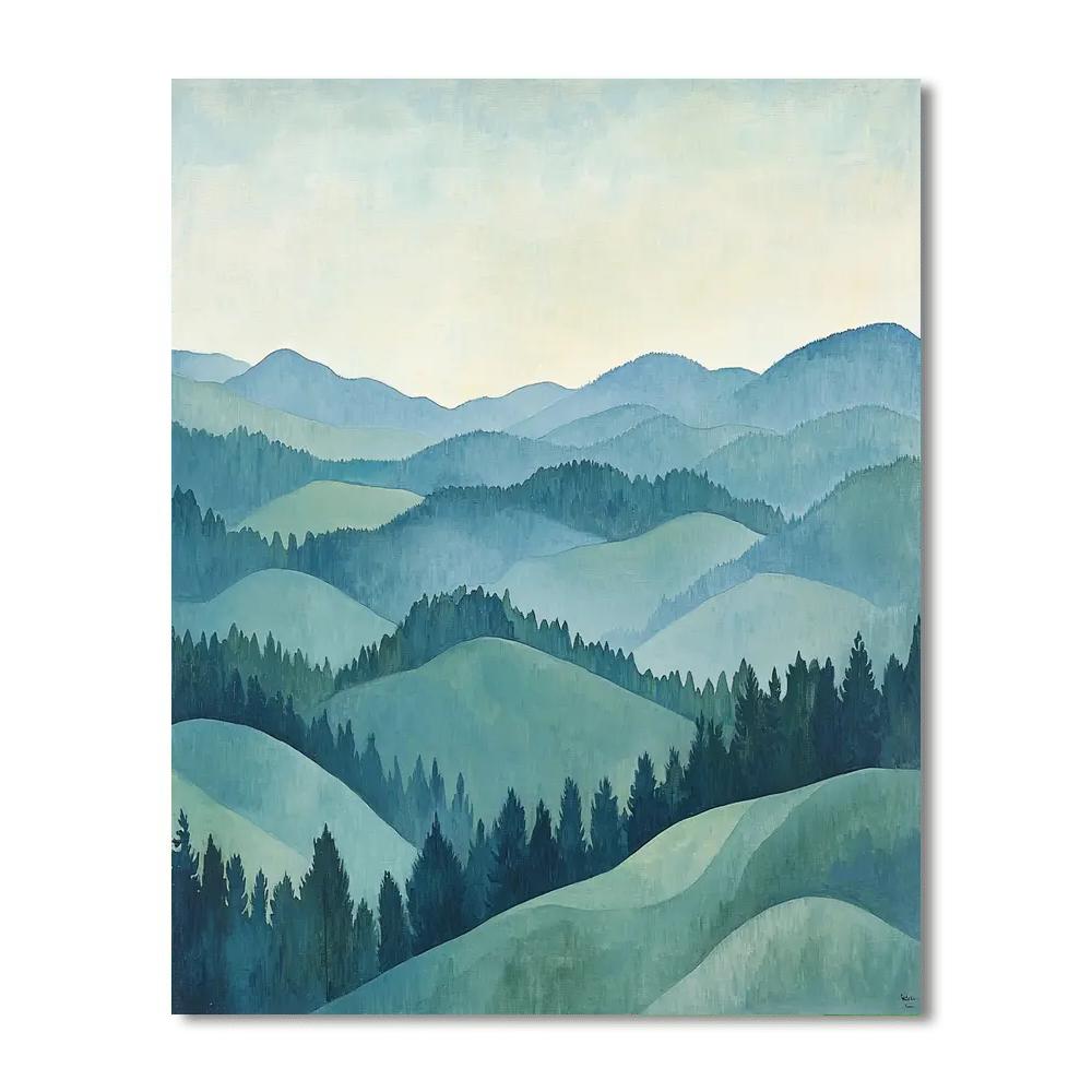 Paul Cézanne Inspired Tranquil Misty Landscapes  Number Painting