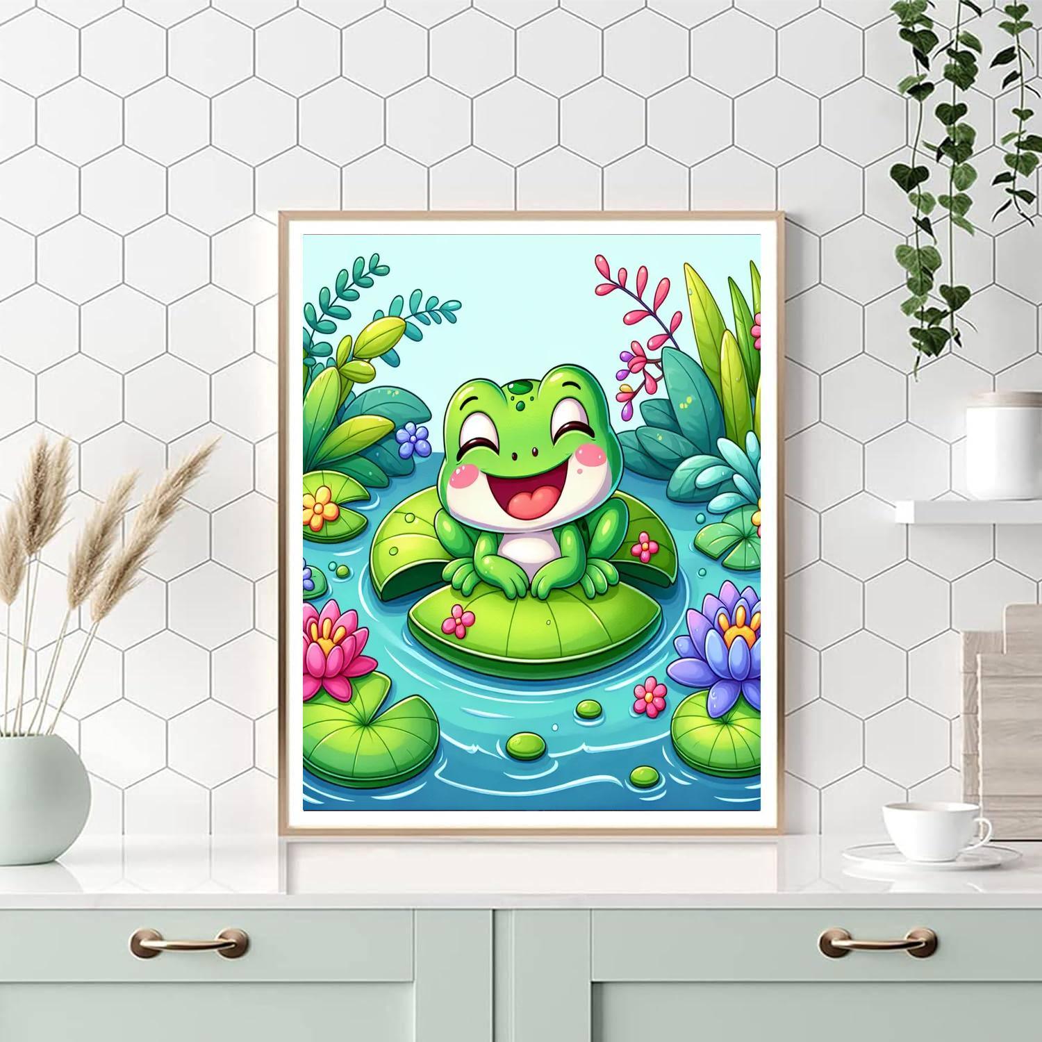 Cheerful Little Frog DIY Paint By Numbers