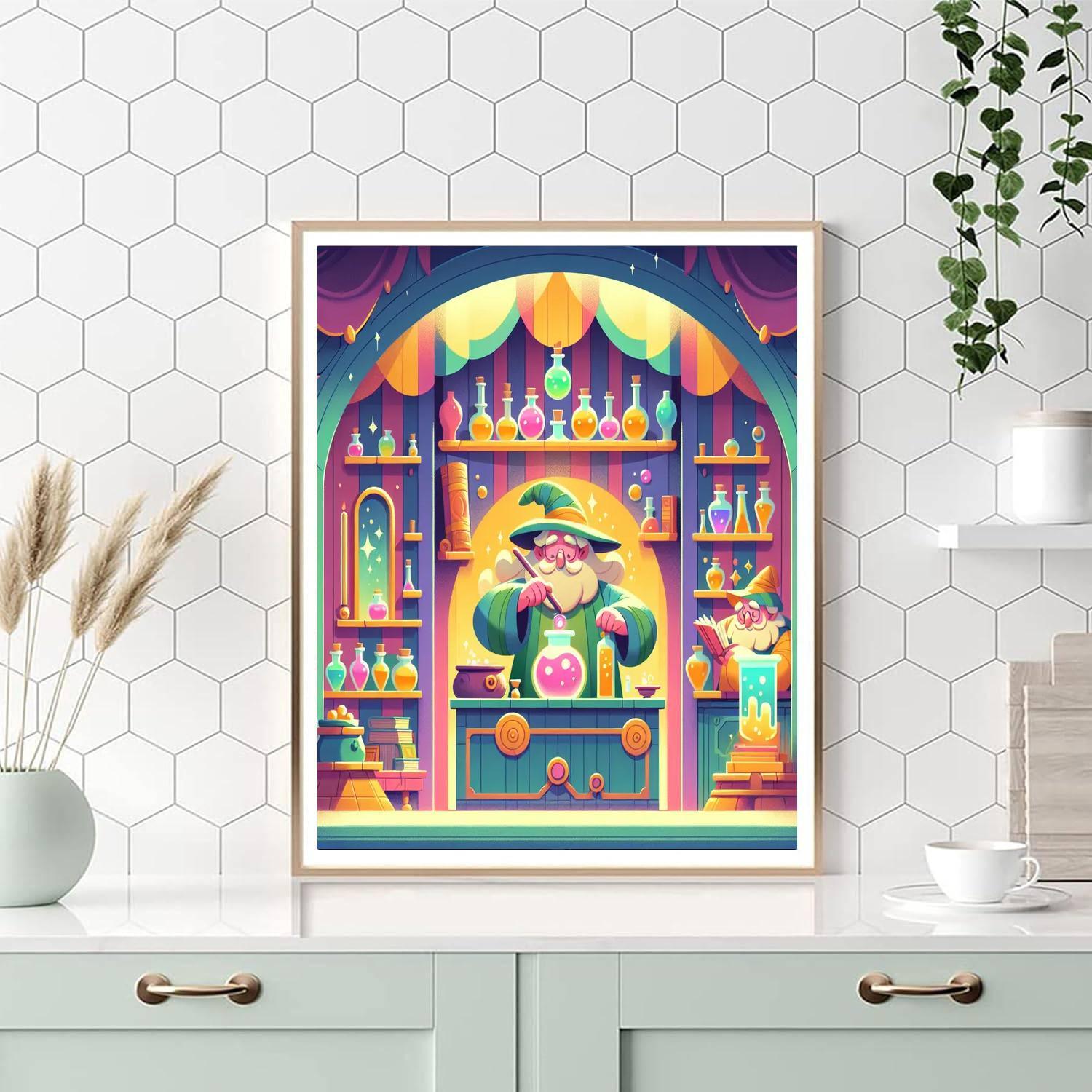 Charming Wizard Workshop Paint By Number