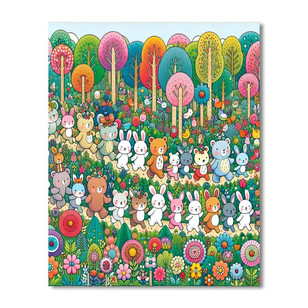 Charming Wildlife Parade Paint By Numbers