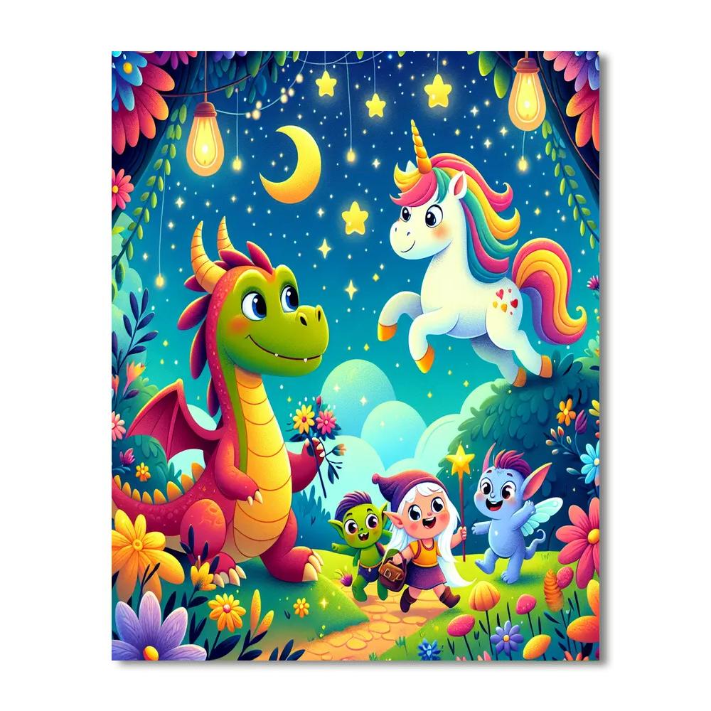 Magical Creature Adventure Paint By Numbers Art
