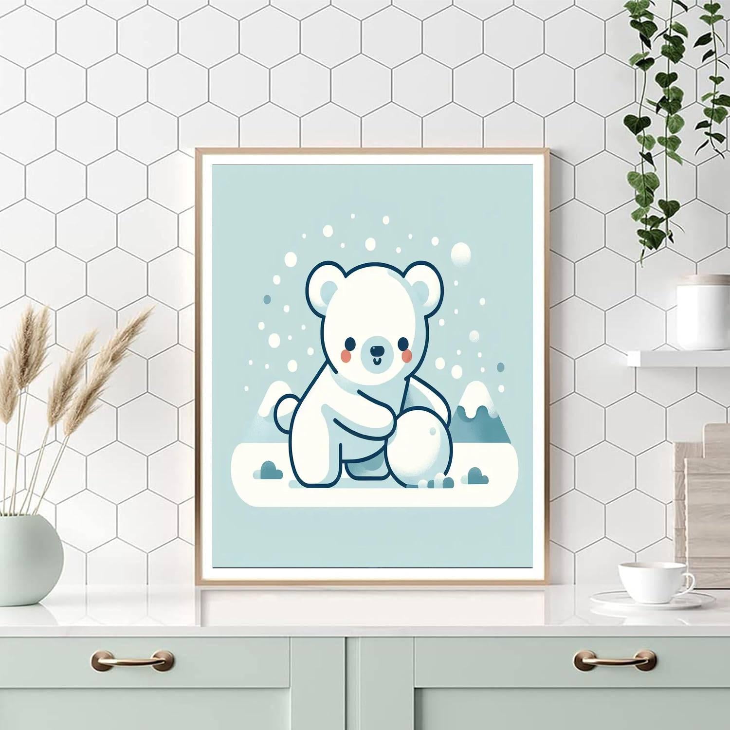 Friendly Polar Bear Playtime Numbered Painting Kits