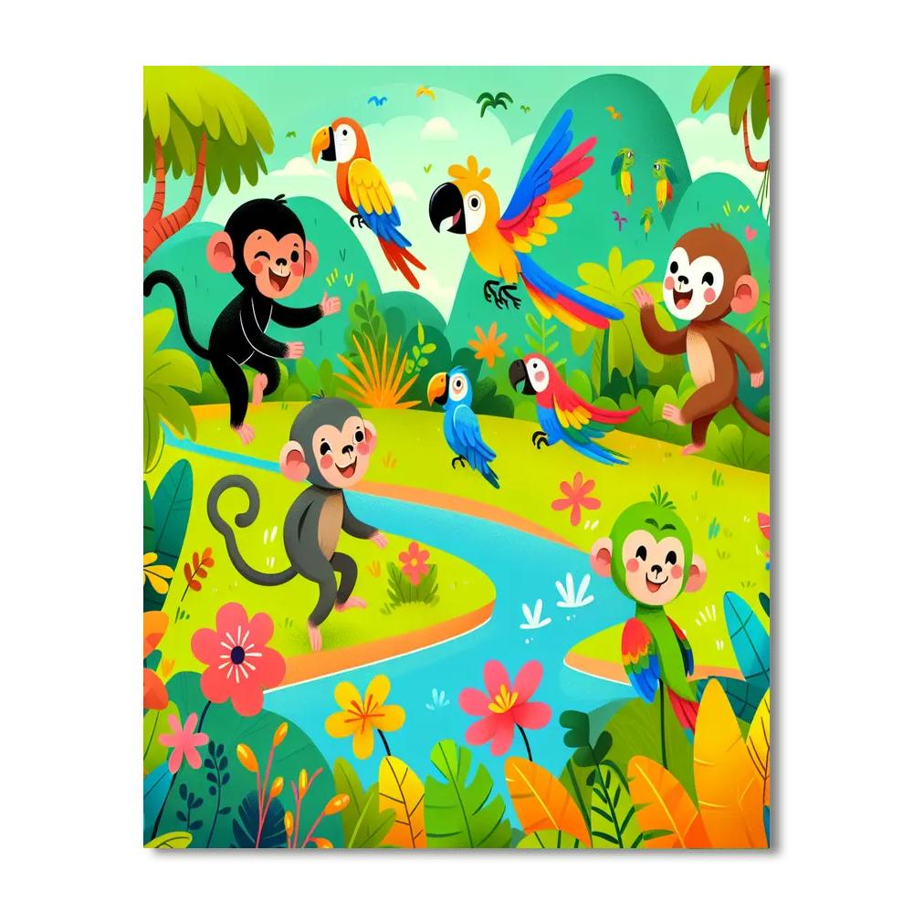 Lush Jungle Safari Painting By Numbers Kit