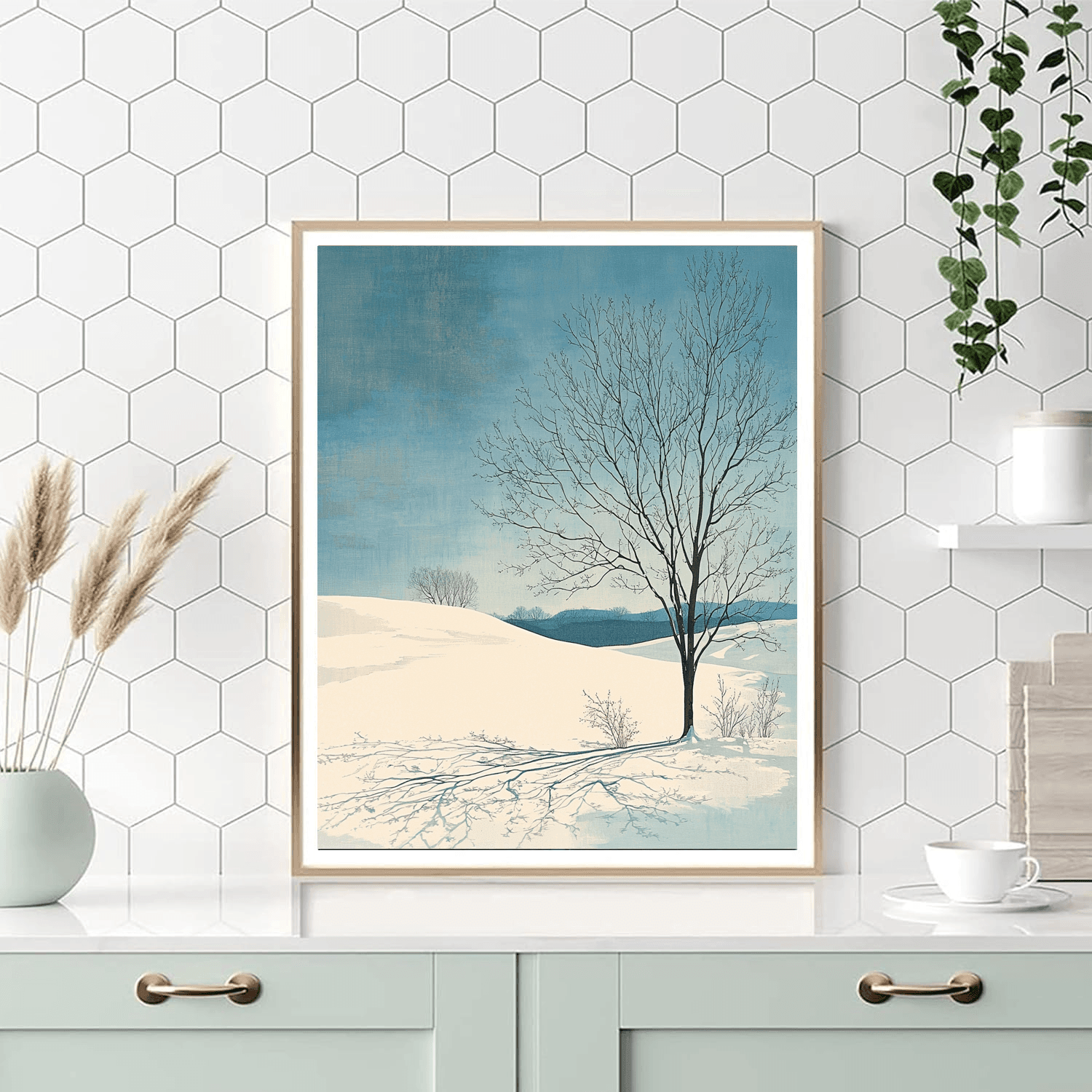 Utagawa Hiroshige Inspired Winter Solitude Refuge  Paint By Color