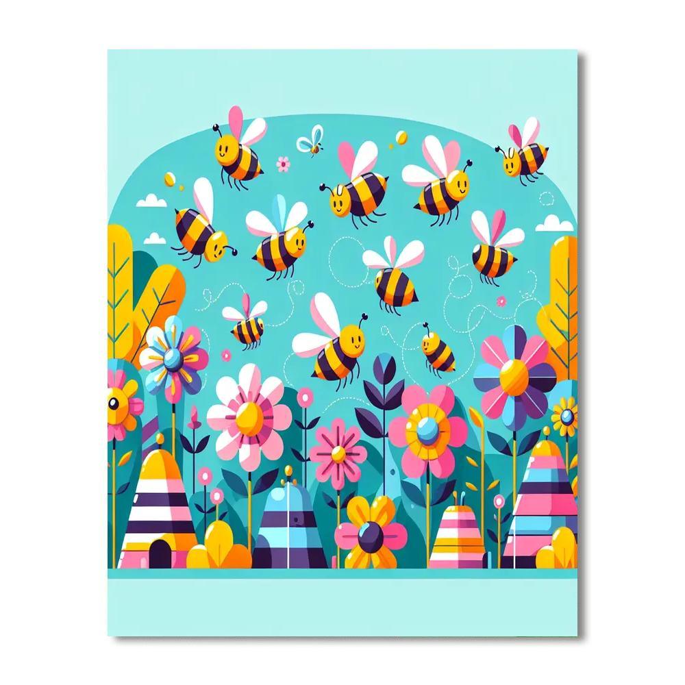 Busy Little Bees Paint By Numbers Art