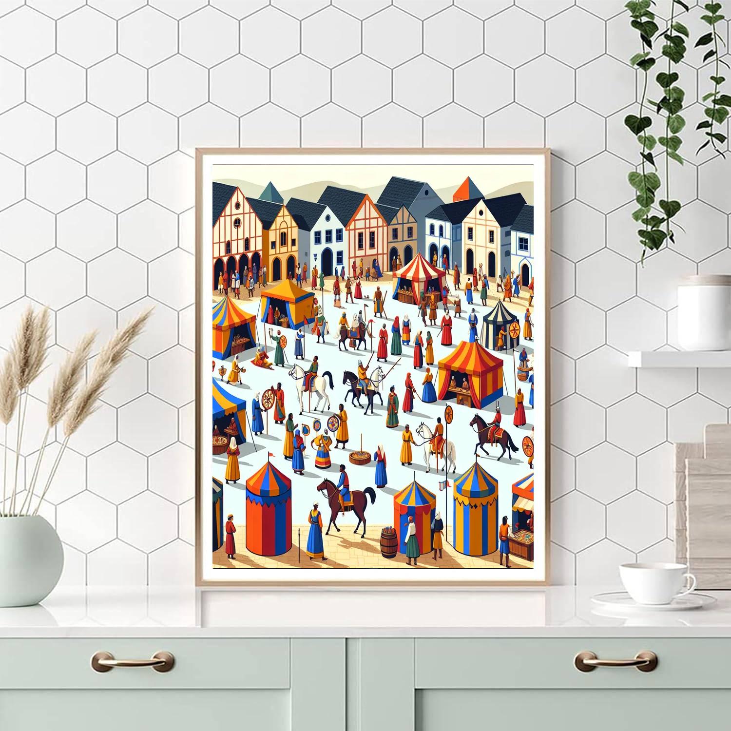 Merry Medieval Festival Painting Number Kit
