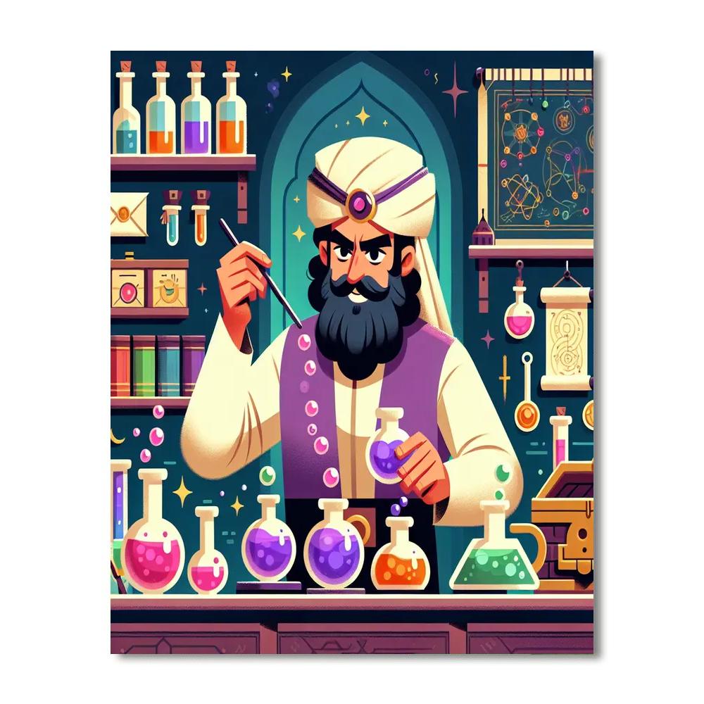 Wizard's Alchemy Workshop Number Painting