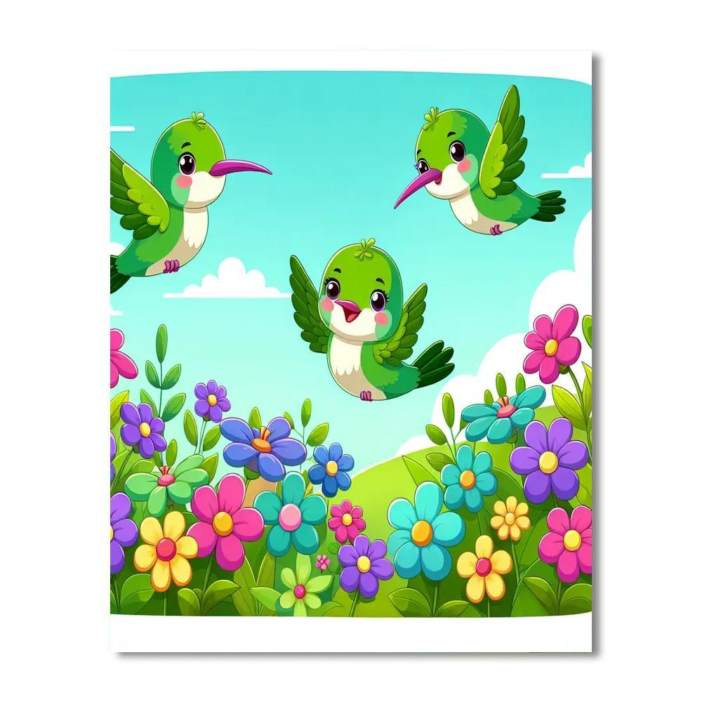 Happy Hummingbirds Paint By Number