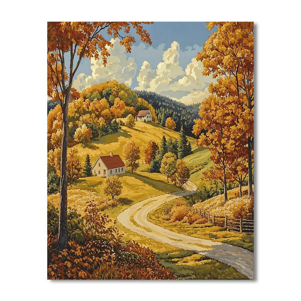 Grant Wood Inspired Nostalgic Americana Scene  Paint By Numbers