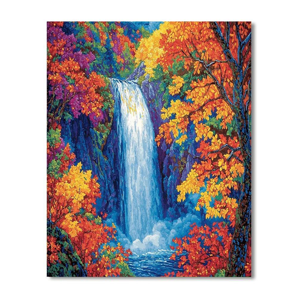 Katsushika Hokusai Inspired Hokusai's Autumn Cascade  Numbered Painting Kits