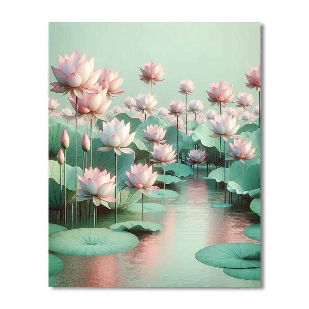 Tranquil Lotus Garden Paint By Numbers Kits