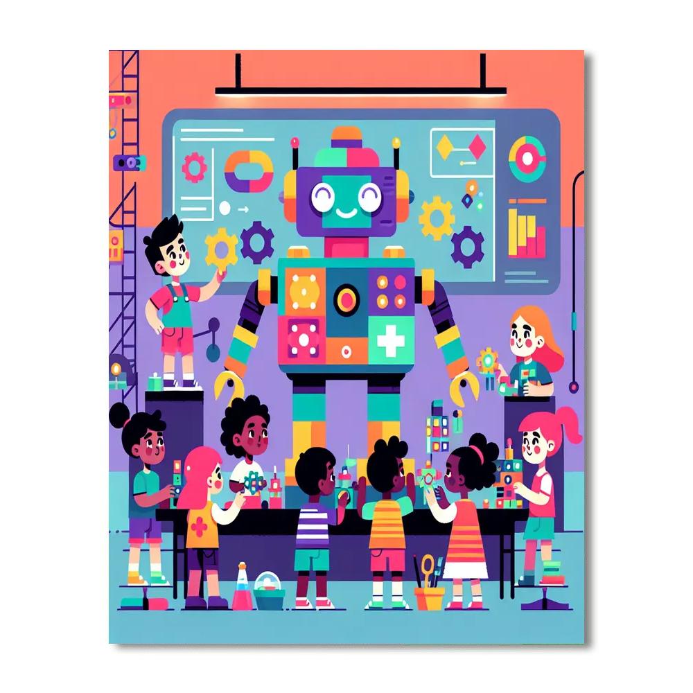 Robot Building Lab Paint By Numbers