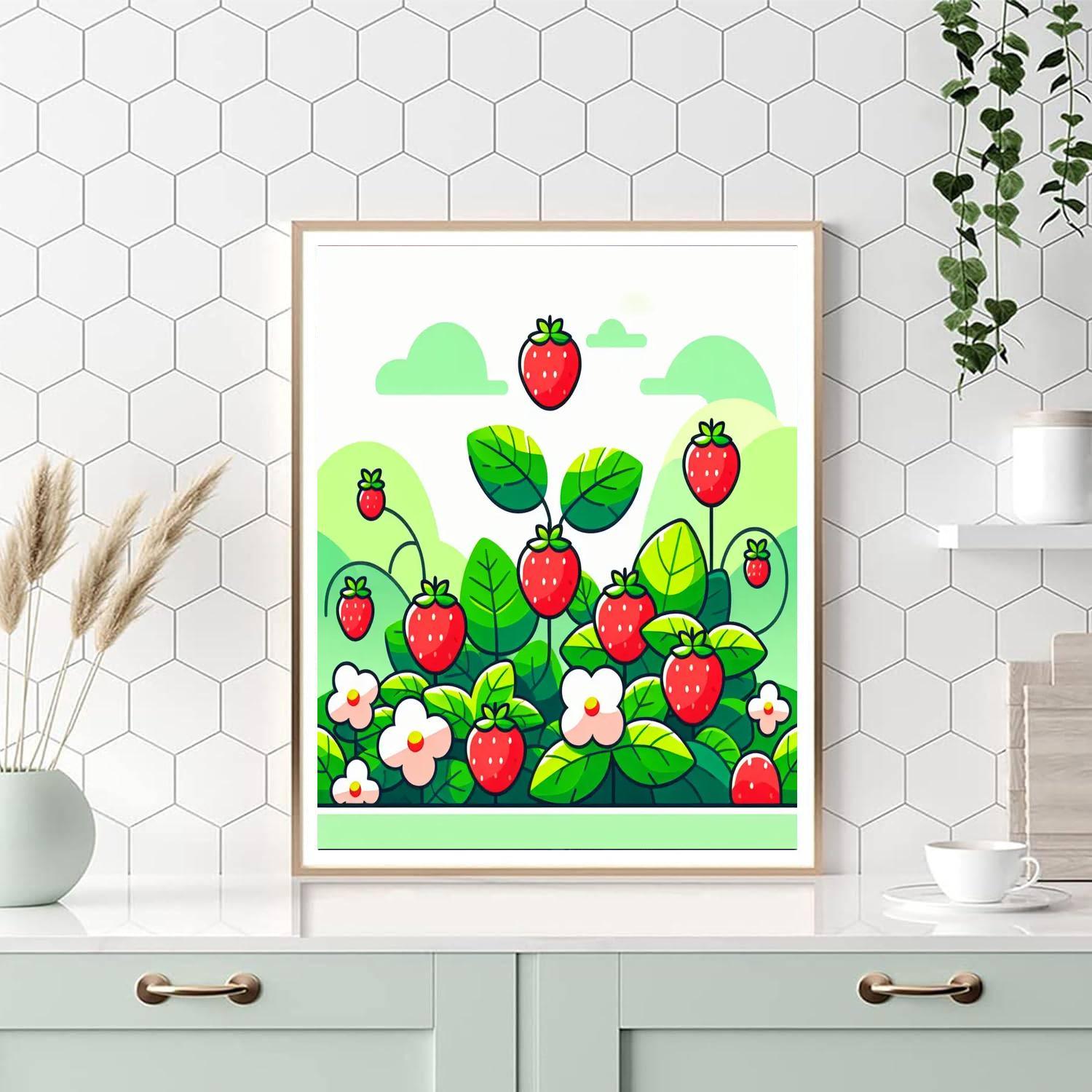 Sweet Strawberries Paint By Numbers Art