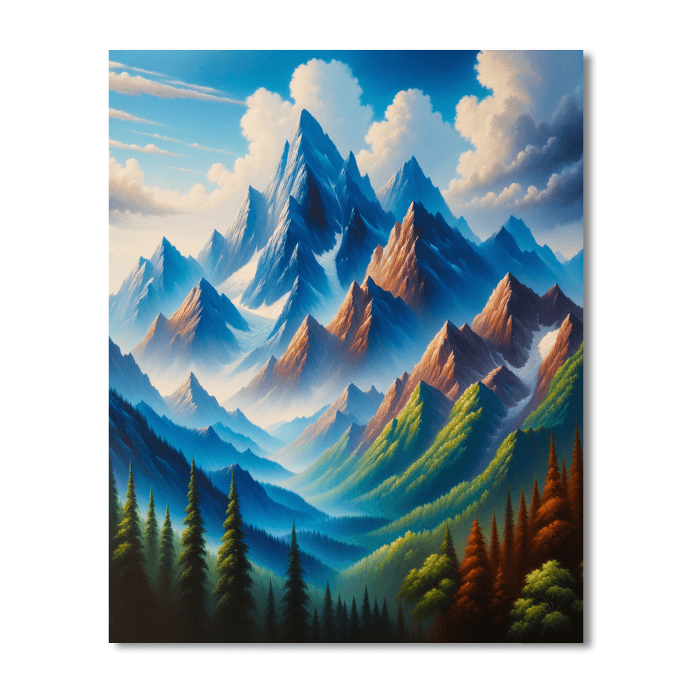 Inspiring Mountain Peaks Painting Number Kit