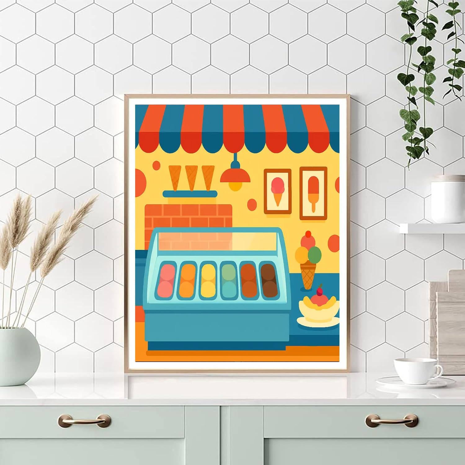 Imaginative Ice Cream Parlor DIY Paint By Numbers