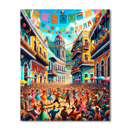 San Juan Fiesta - Puerto Rico DIY Paint By Numbers