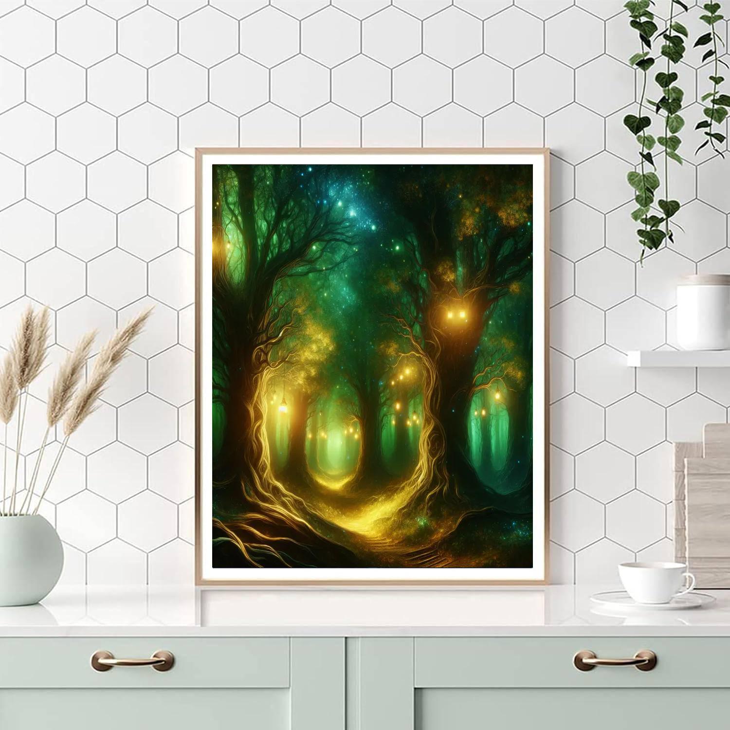 Mystic Forest Lanterns Paint By Numbers Art