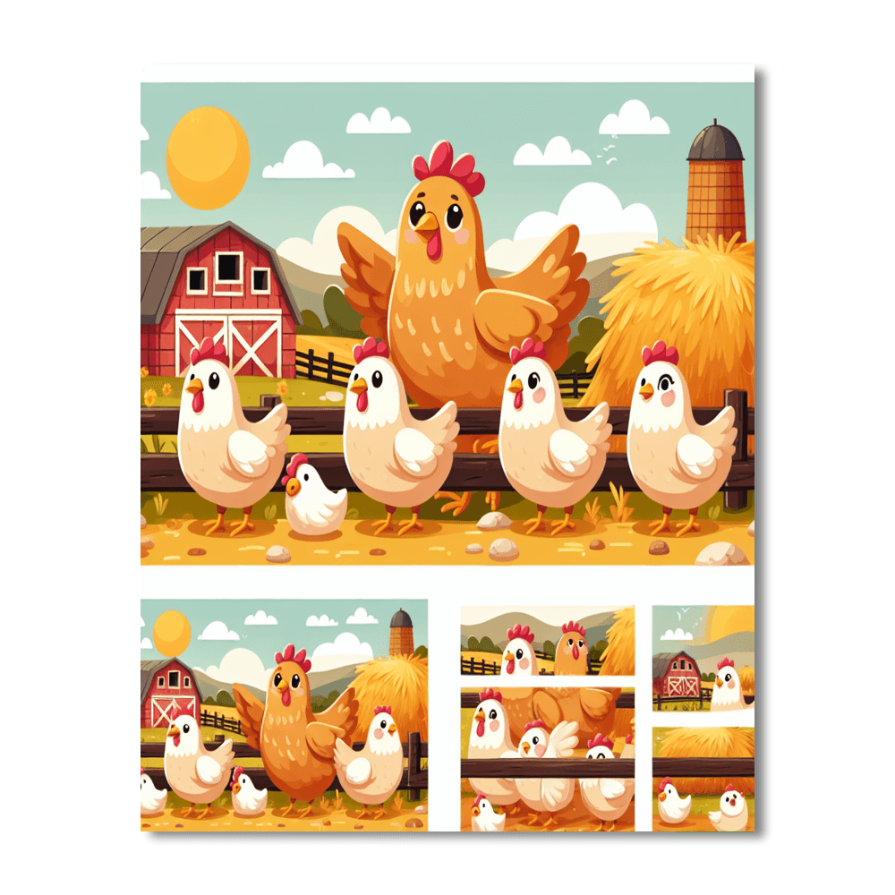 Farmyard Frolic With Cheeky Chickens Paint By Number