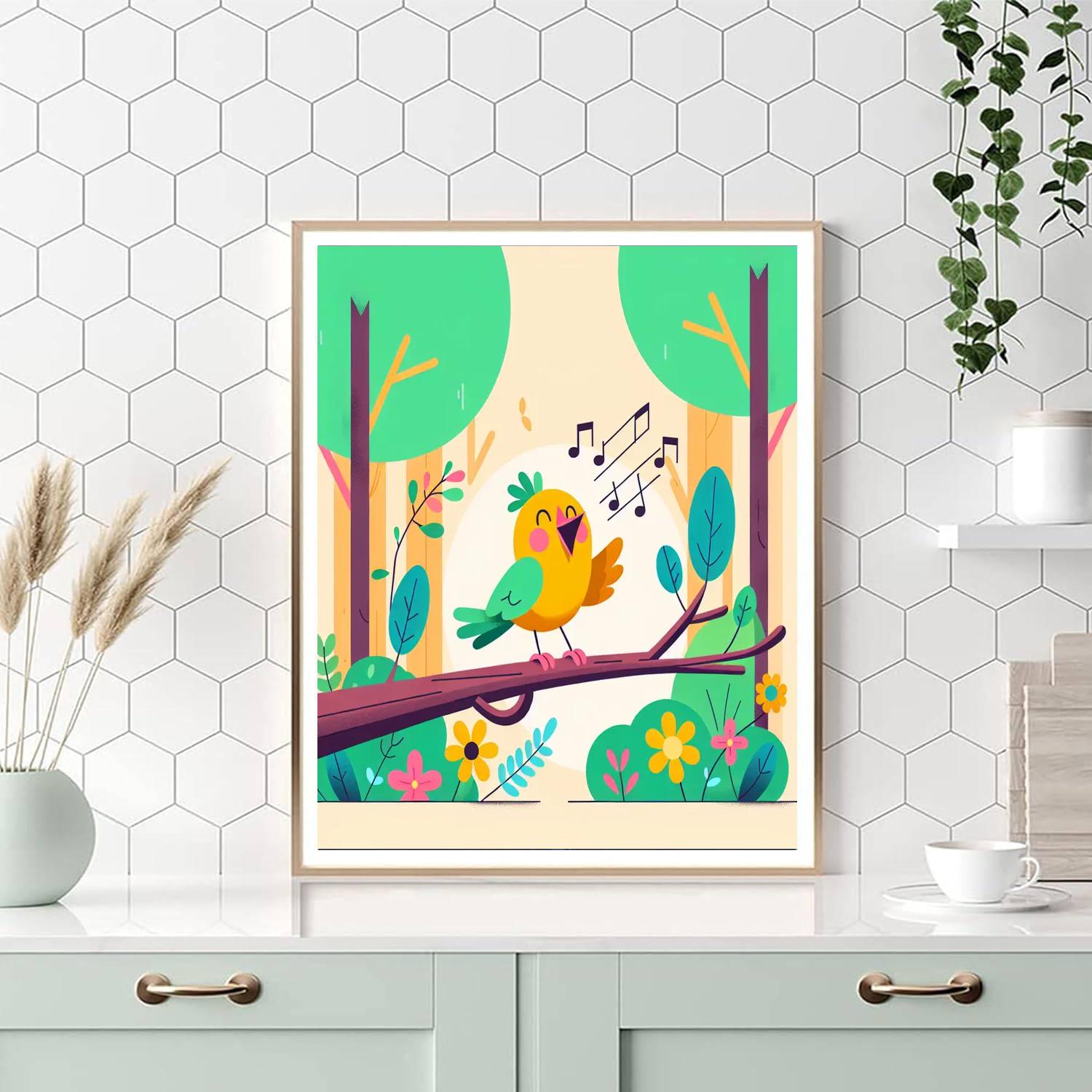 Chirpy Bird's Forest Concert Paint By Color