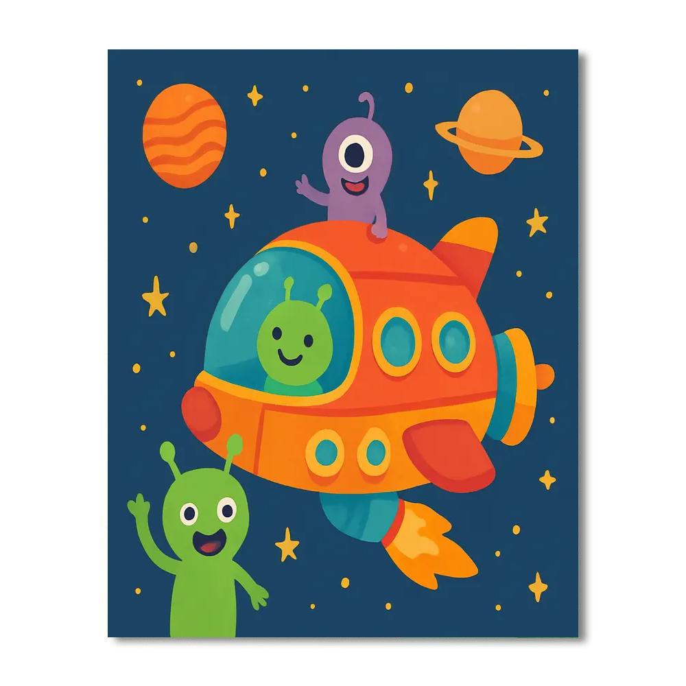 Dreamy Spaceship Paint By Color