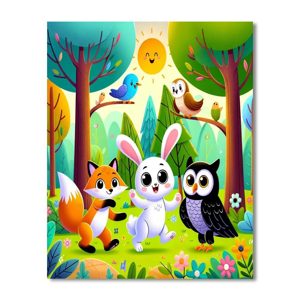 Silly Forest Creatures Paint By Numbers Art