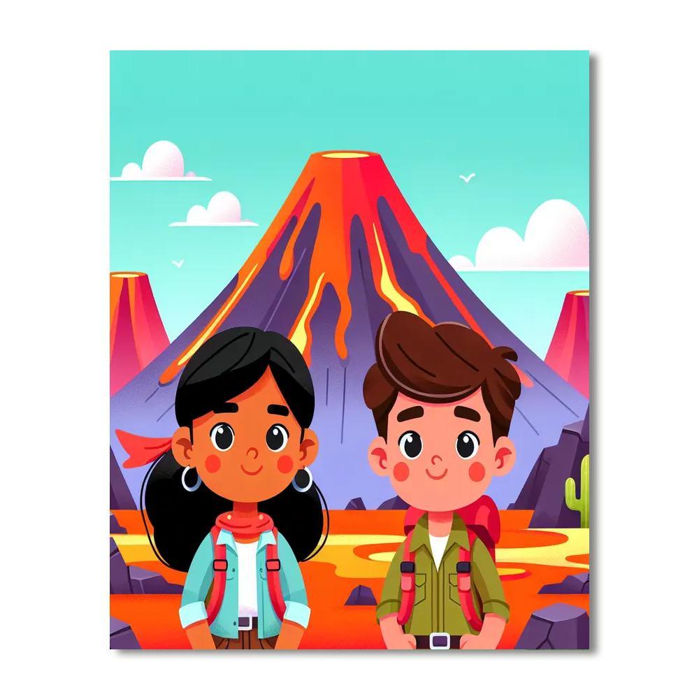Vibrant Volcano Expedition Paint By Number