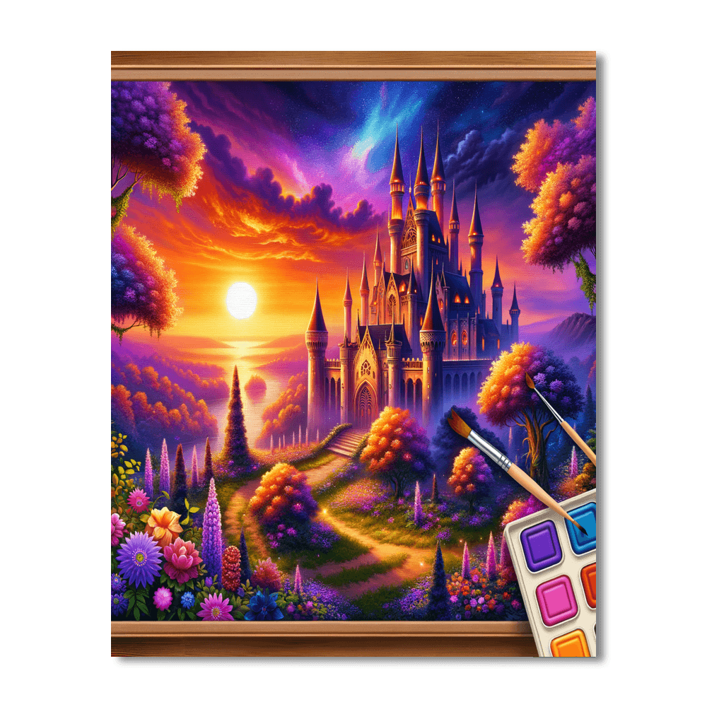 Enchanting Castle Landscape Paint By Numbers