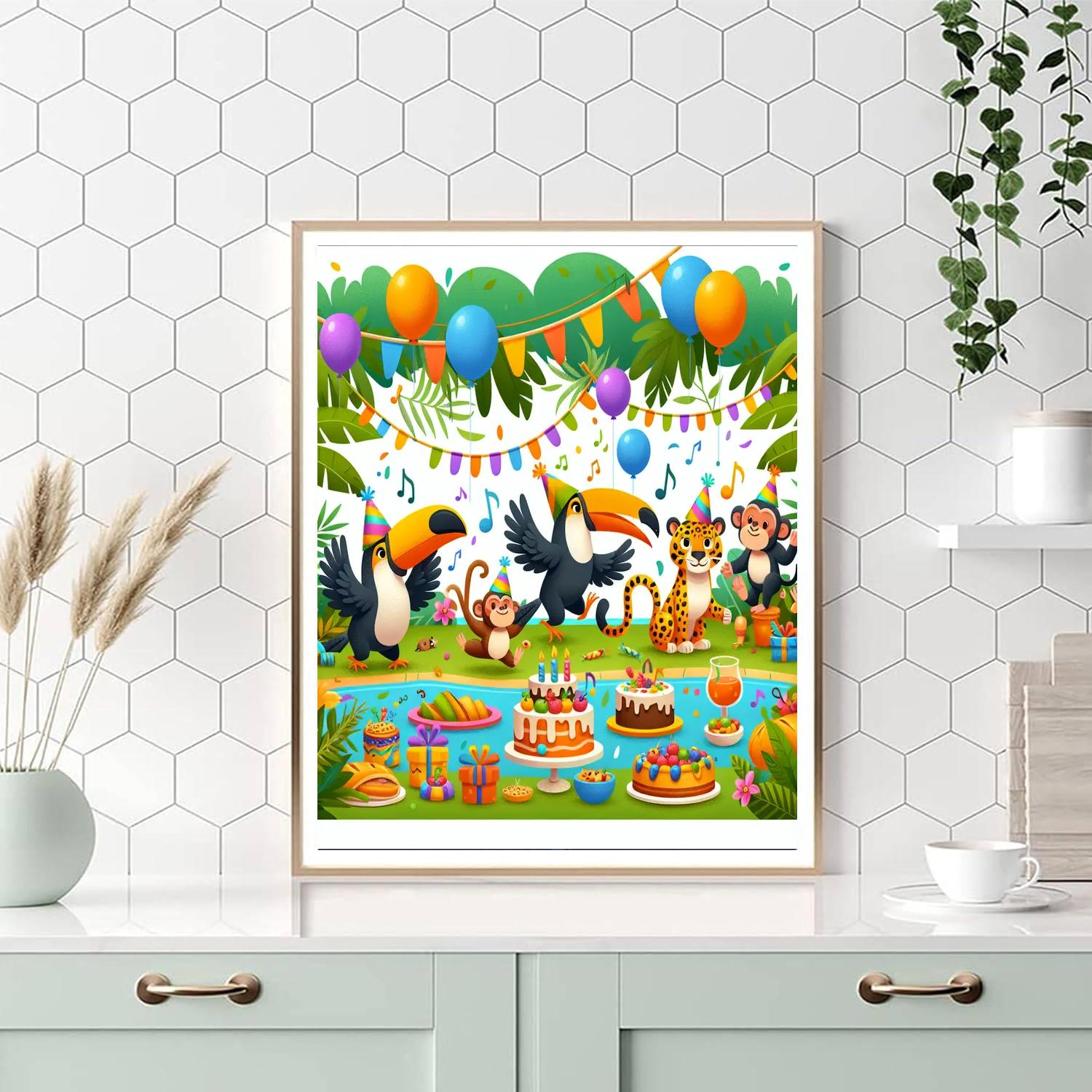 Jolly Jungle Fiesta Painting Number Kit