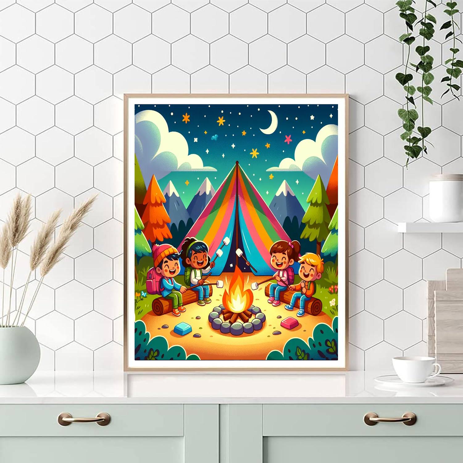 Adventurous Camping Scene Paint By Number