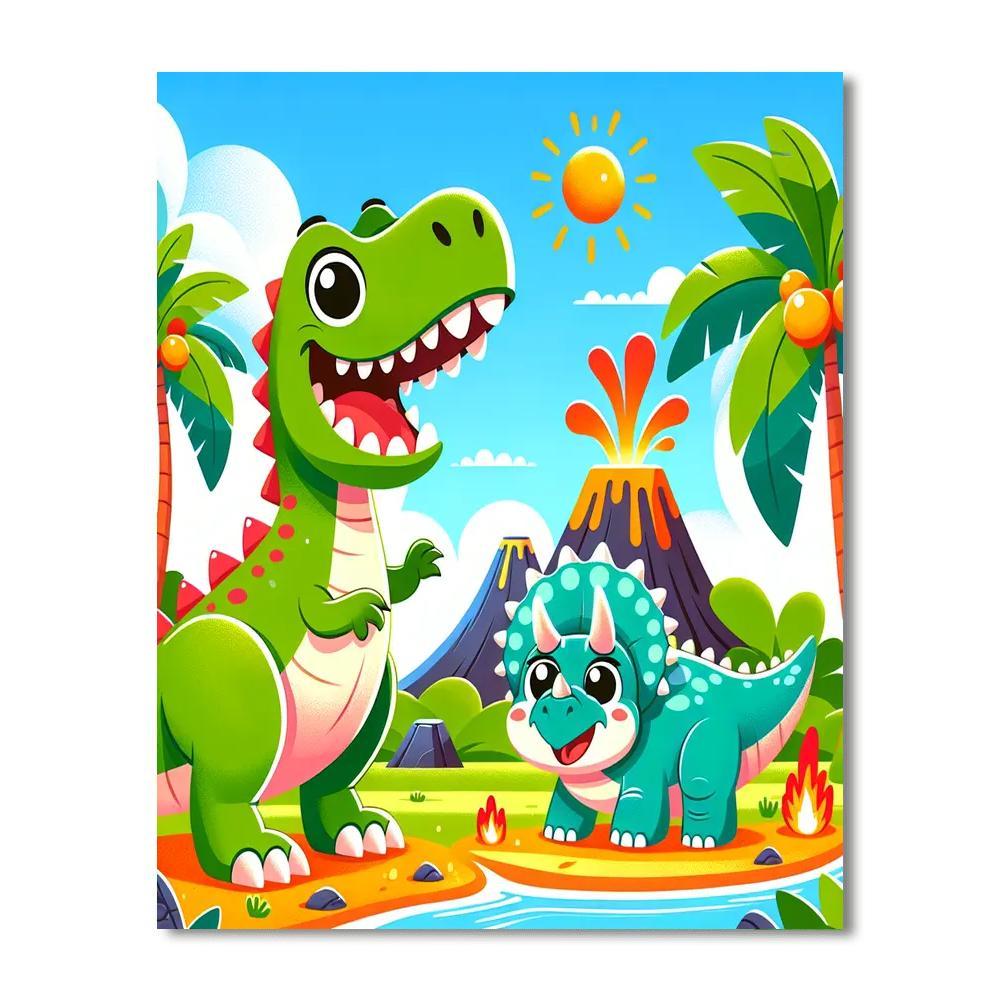 Dino Day Camp Painting Number Kit