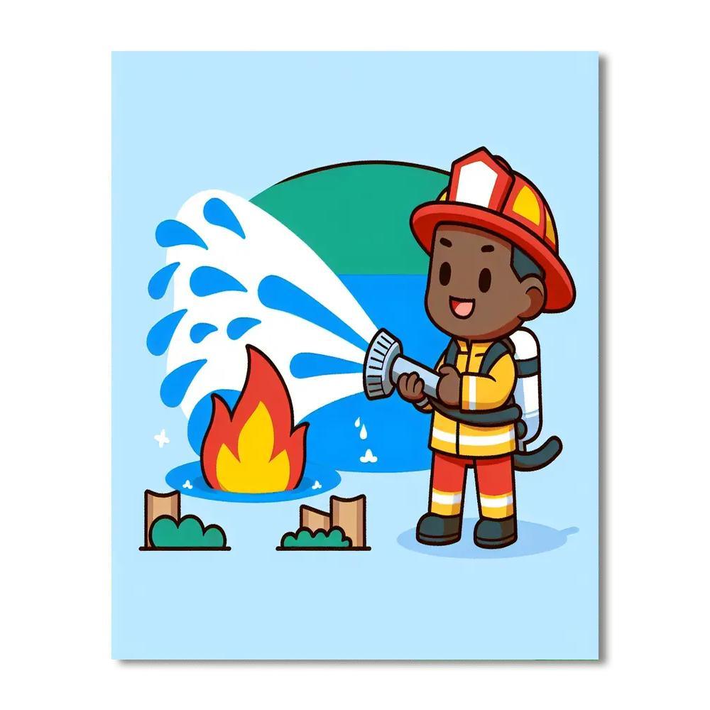 Heroic Firefighter Adventure Paint By Number