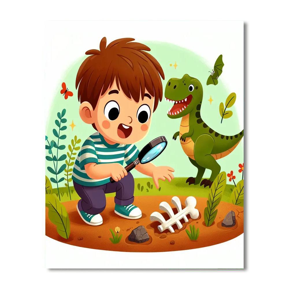 Dinosaur Fossil Hunt Painting Number Kit