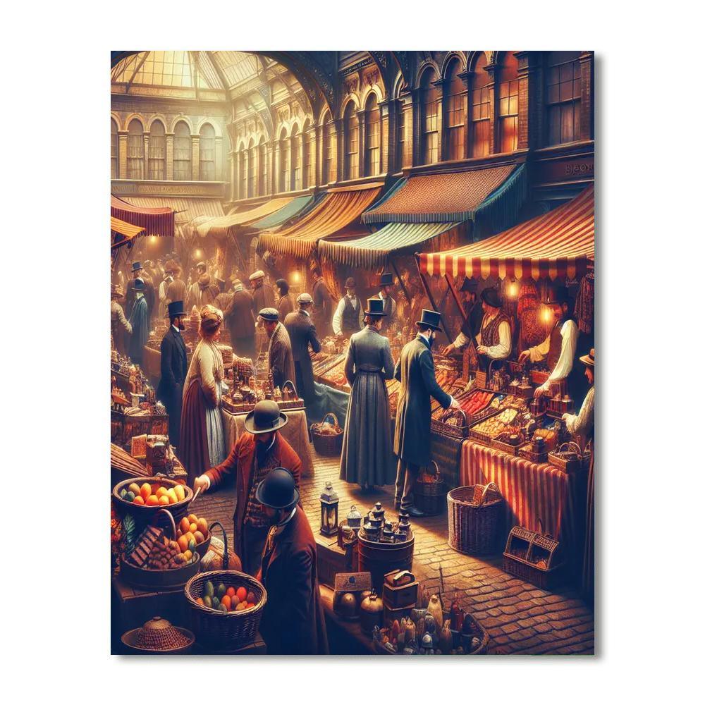 Victorian Market Stroll Paint By Numbers