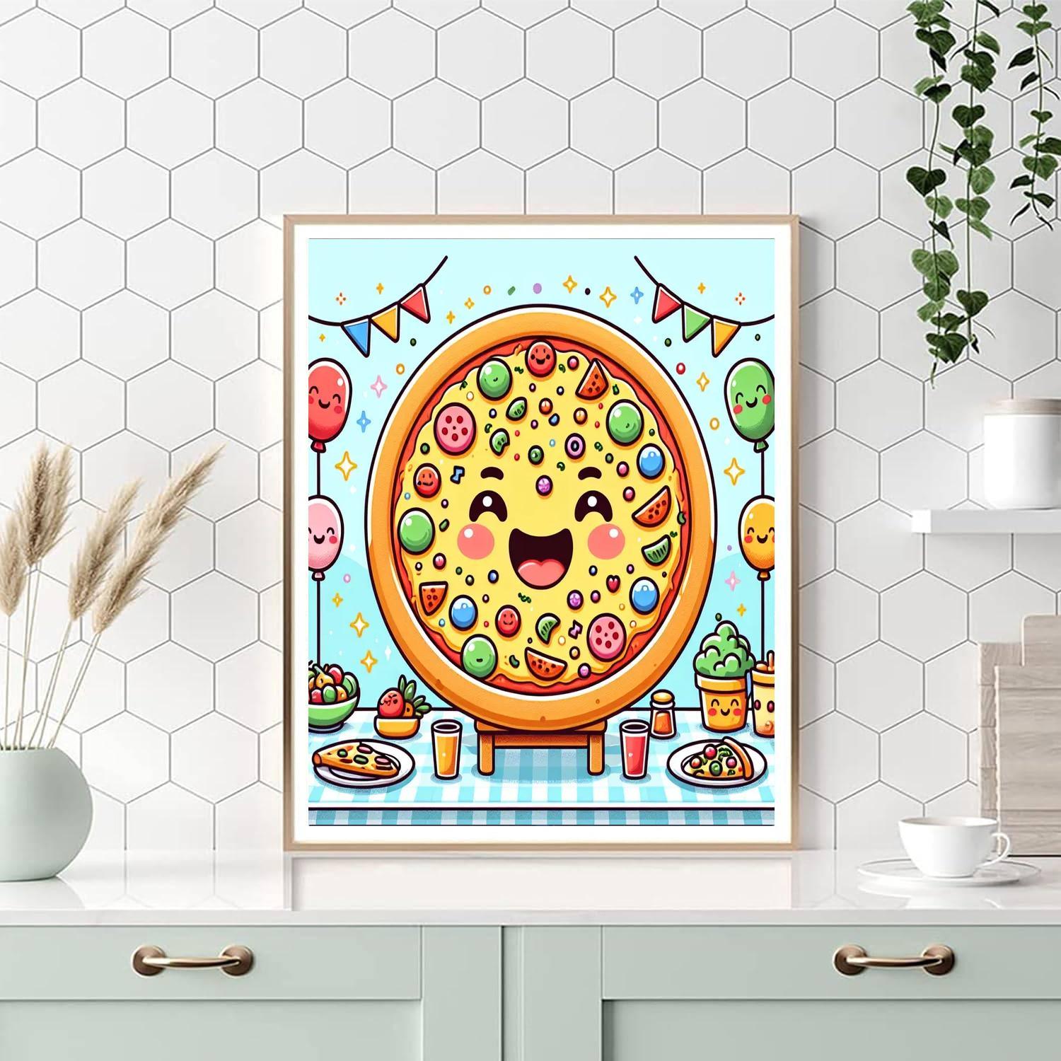 Cheerful Pizza Party Paint By Number