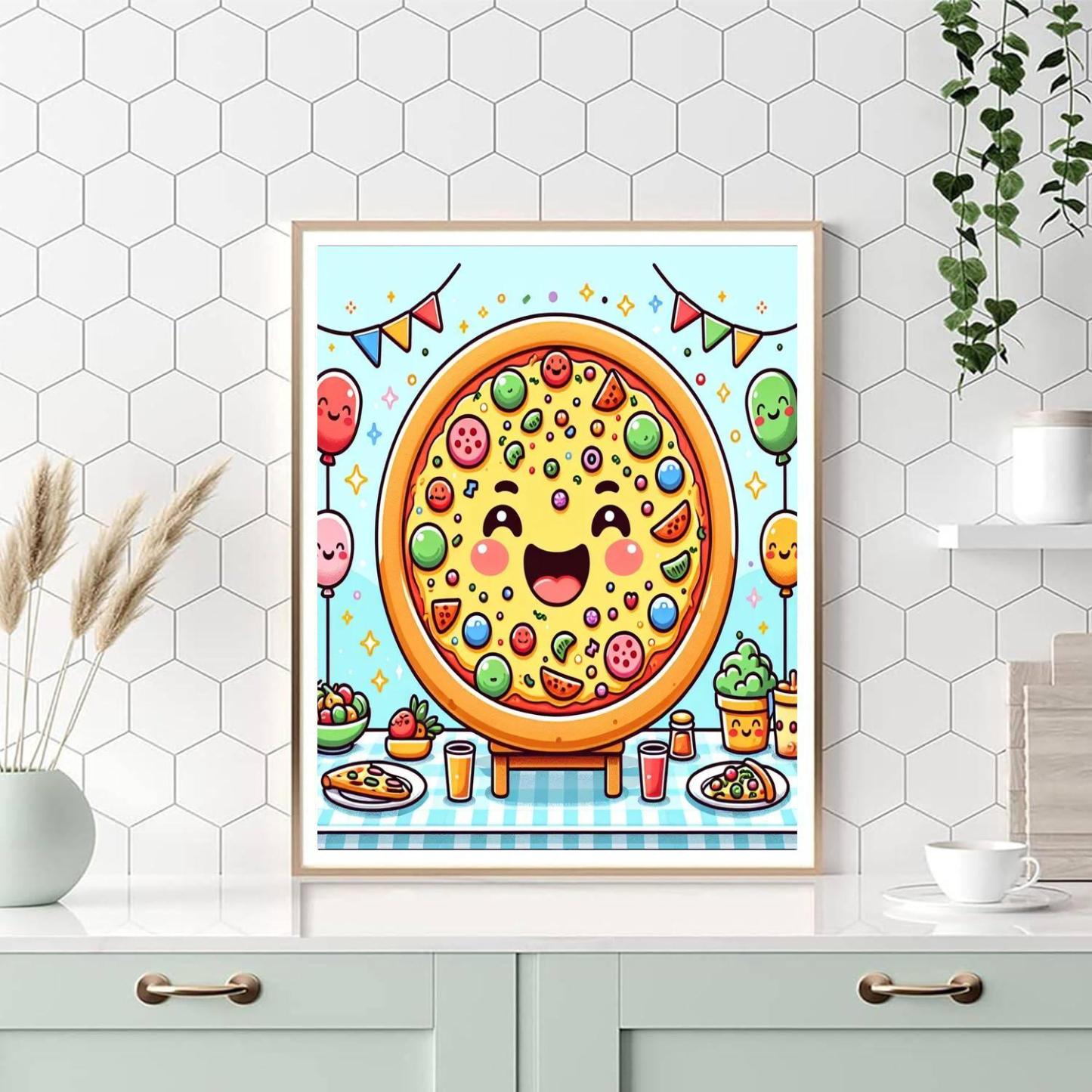 Cheerful Pizza Party Paint By Number