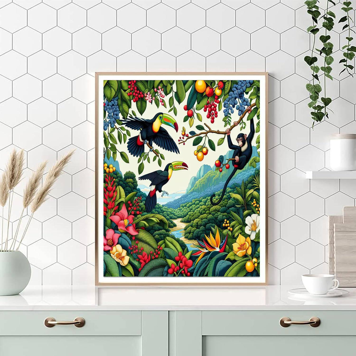 Radiant Jungle Escape Numbered Painting Kits