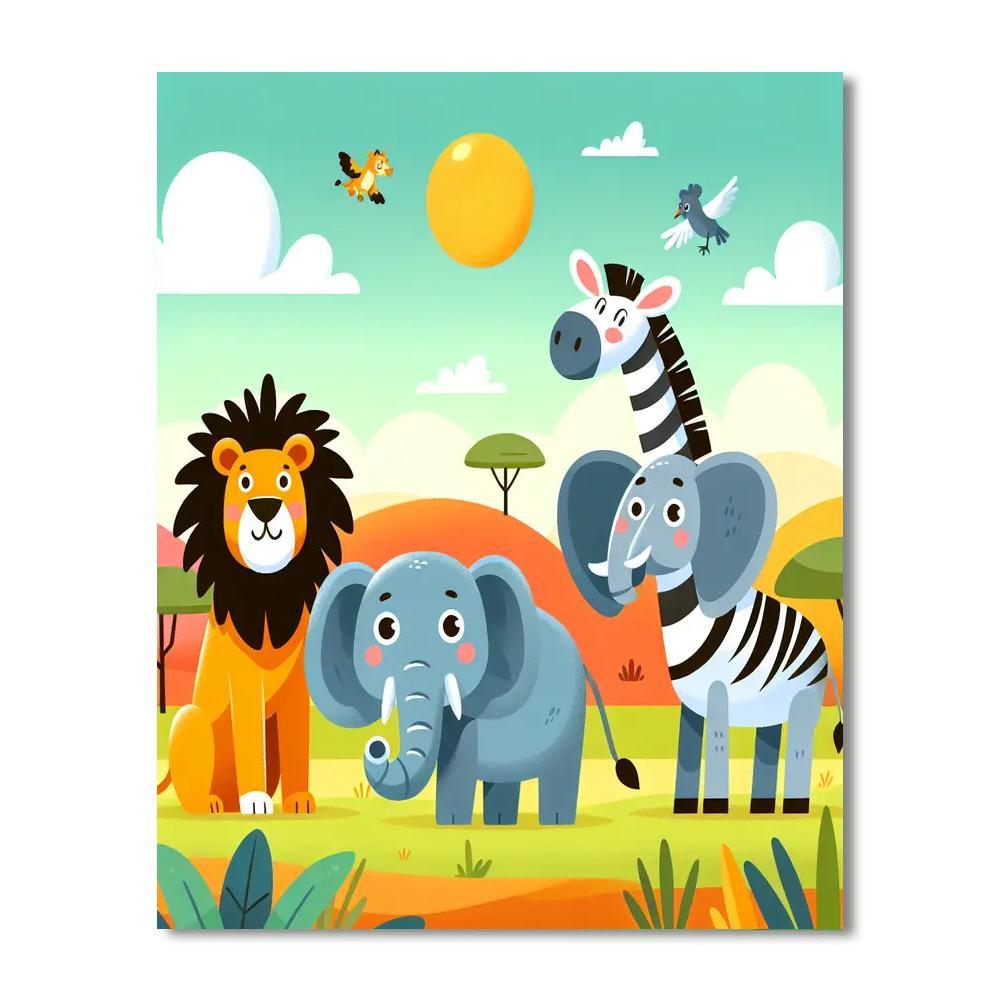 Zoo Safari Expedition Painting By Numbers Kit