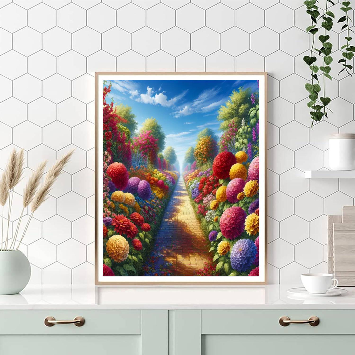 Captivating Garden Pathway Numbered Painting Kits